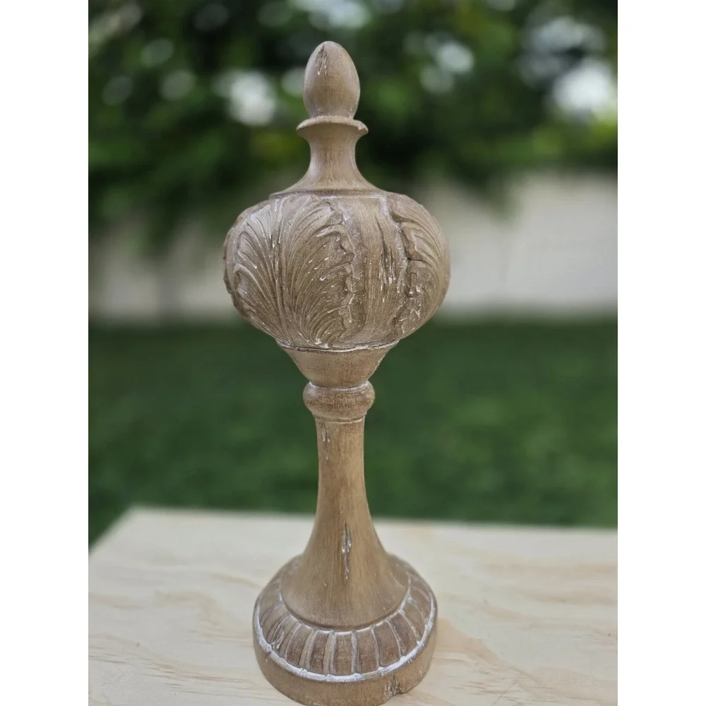 Wooden Finial Decorative Accent Distressed Table Accent Home Decor 14